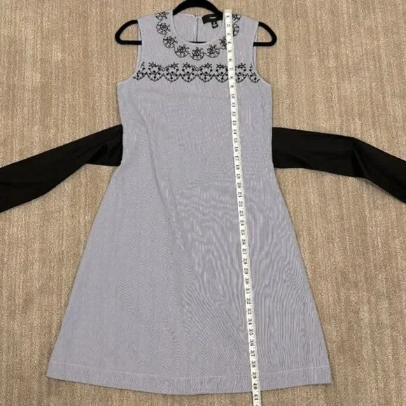 Yyigal Sleeveless Blue White Stripe Cotton Nautical Coastal Dress Women Small - Picture 6 of 8